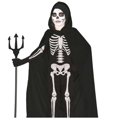 Zwarte Cape Kind Met Capuchon 1m van Fiestas Guirca koop je bij Partywinkel