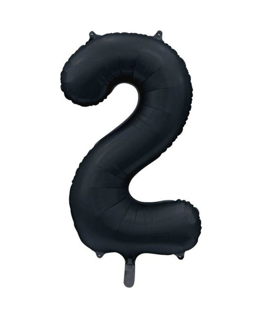 Zwarte Cijfer Ballon 2 Jaar Glans 86cm van WeFiesta koop je bij Partywinkel
