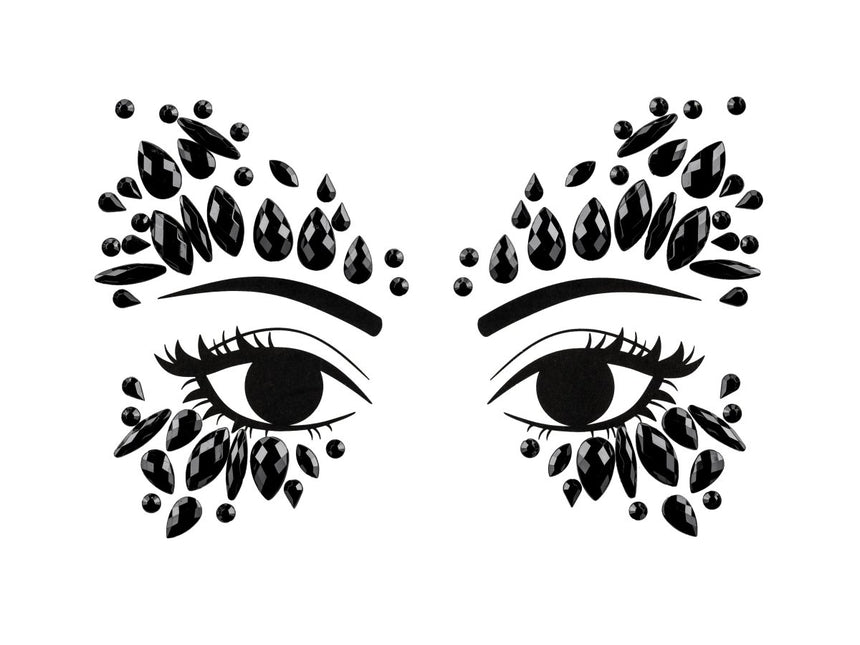 Zwarte Gezicht Stickers van Partydeco koop je bij Partywinkel