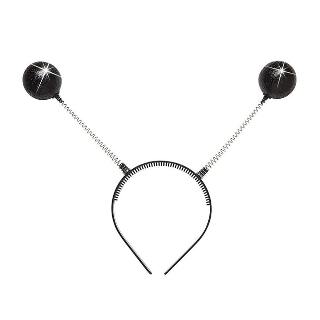 Zwarte Haarband Antenne Met Glitter van Widmann koop je bij Partywinkel