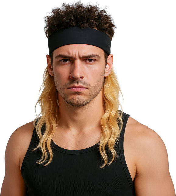 Zwarte Haarband Met Blonde Haren van Fiestas Guirca koop je bij Partywinkel