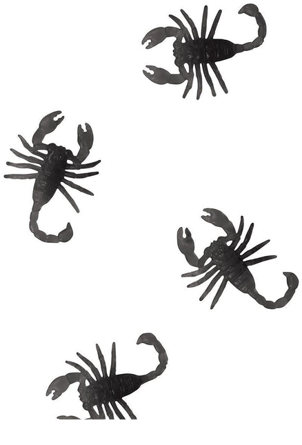 Zwarte Halloween Tafeldecoratie Schoerpioenen 6cm 7st van Fiestas Guirca koop je bij Partywinkel