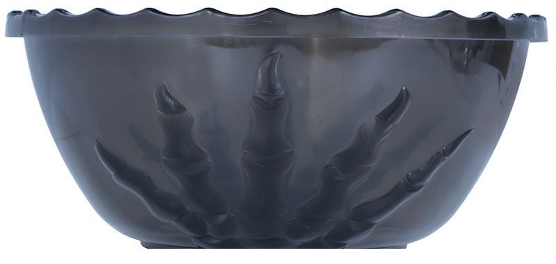 Zwarte Halloween Tafeldecoratie Skelethand Kom van Fiestas Guirca koop je bij Partywinkel