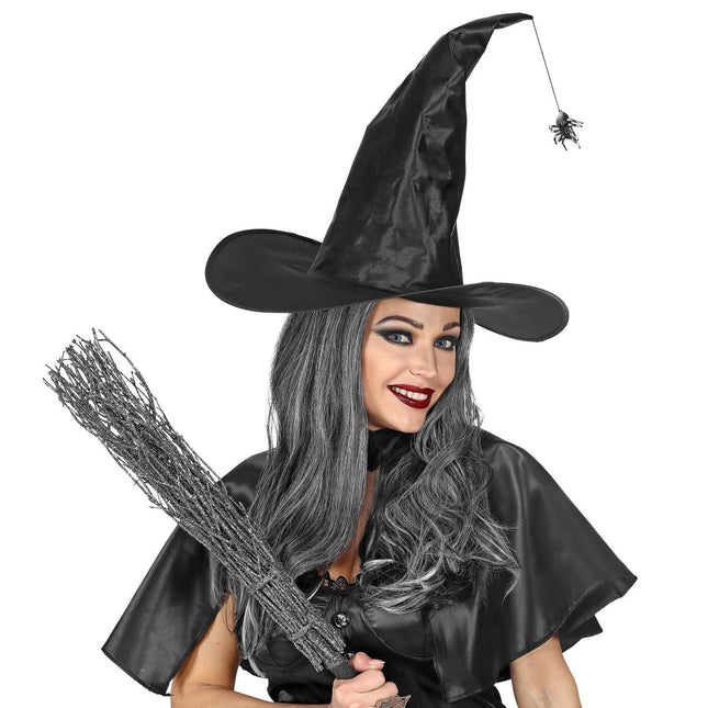 Zwarte Heksenhoed Met Spin van Widmann koop je bij Partywinkel