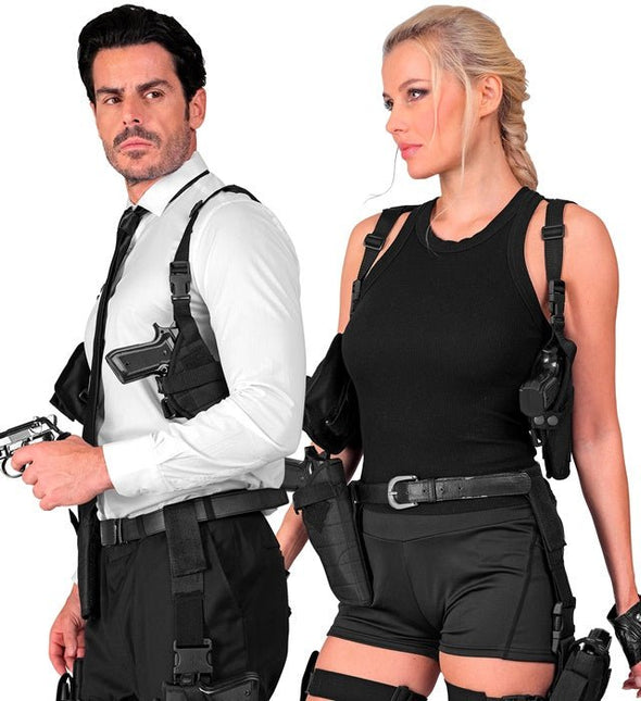 Zwarte Holster Schouder van Widmann koop je bij Partywinkel