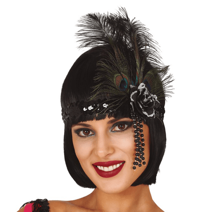 Zwarte Hoofdband Veren van Fiestas Guirca koop je bij Partywinkel