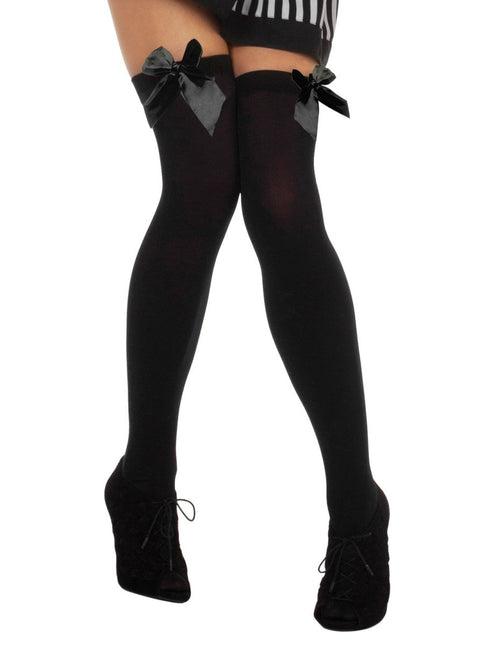 Zwarte Kousen Met Strik van Wilbers & Wilbers koop je bij Partywinkel