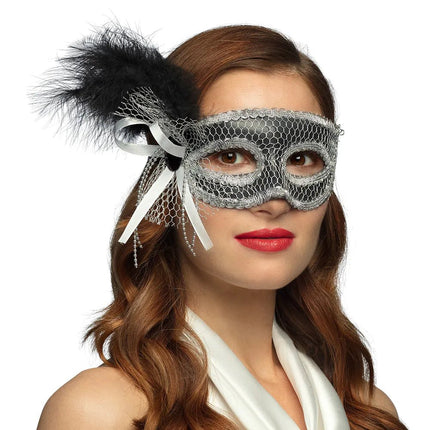 Zwarte Oogmasker Venice Flapper van Boland koop je bij Partywinkel