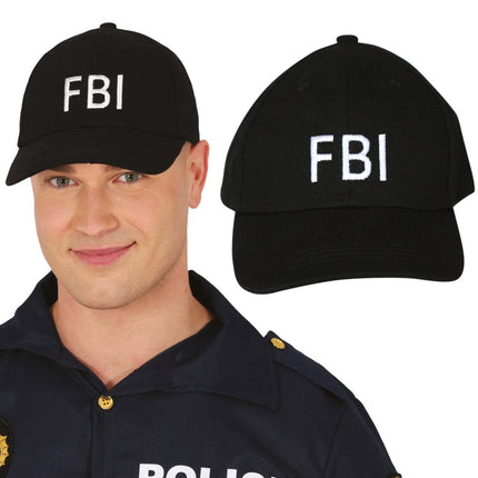 Zwarte Pet Fbi van Fiestas Guirca koop je bij Partywinkel