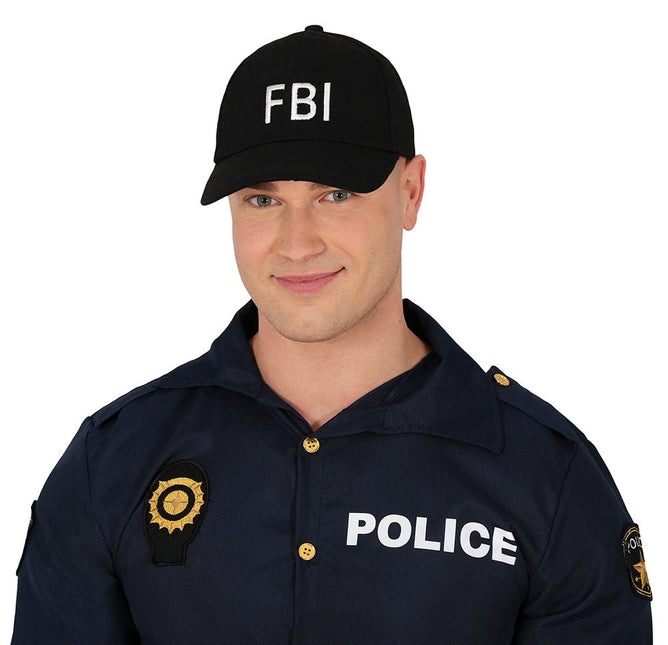 Zwarte Pet Fbi van Fiestas Guirca koop je bij Partywinkel