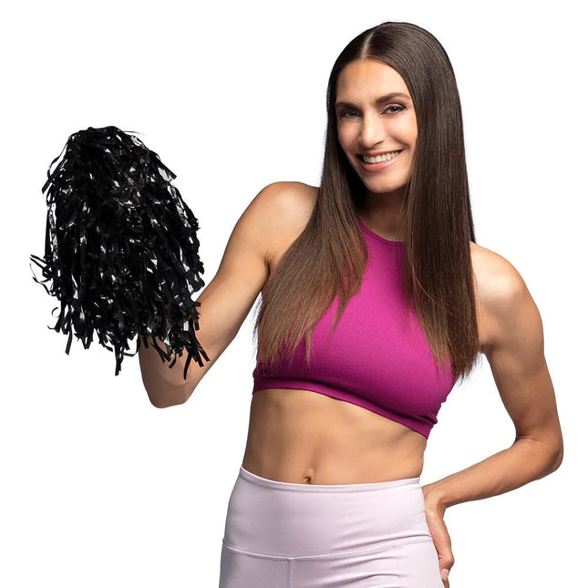 Zwarte Pompom 34cm van Boland koop je bij Partywinkel