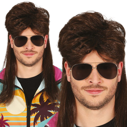 Zwarte Pruik Manen van Fiestas Guirca koop je bij Partywinkel