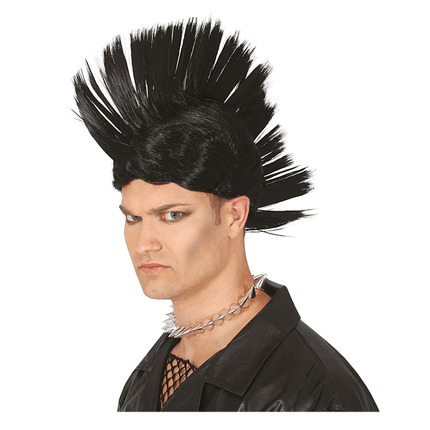 Zwarte Pruik Punk van Fiestas Guirca koop je bij Partywinkel