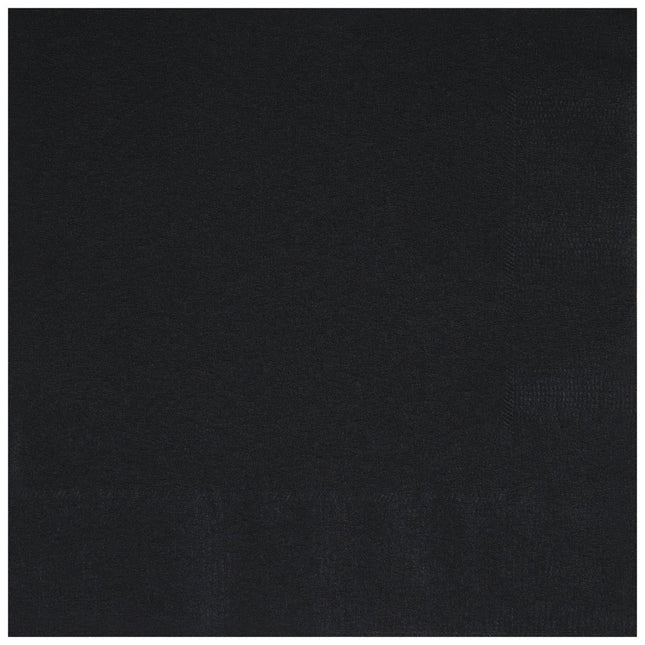 Zwarte Servetten 2 Laags 25cm 20st van Unique koop je bij Partywinkel