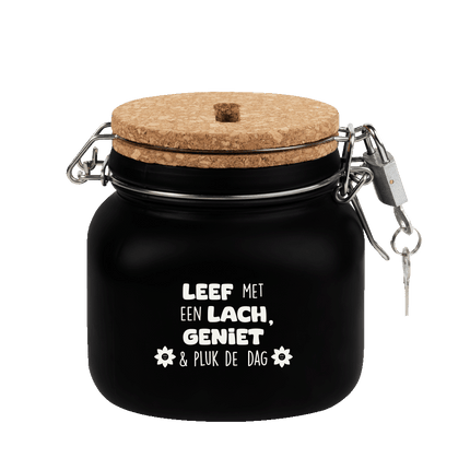 Zwarte Spaarpot Pluk De Dag 12,5cm van Paper Dreams koop je bij Partywinkel