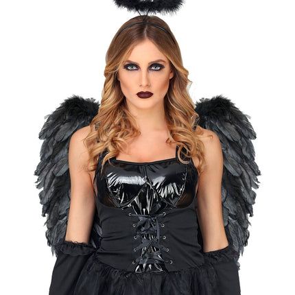 Zwarte Vleugels Opvouwbaar 50cm van Widmann koop je bij Partywinkel