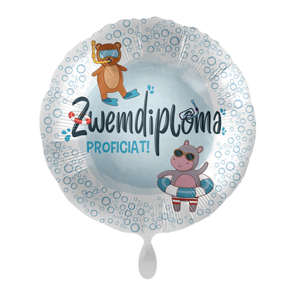 Zwemdiploma Helium Ballon Proficiat Leeg 43cm van Premioloon koop je bij Partywinkel